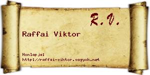 Raffai Viktor névjegykártya